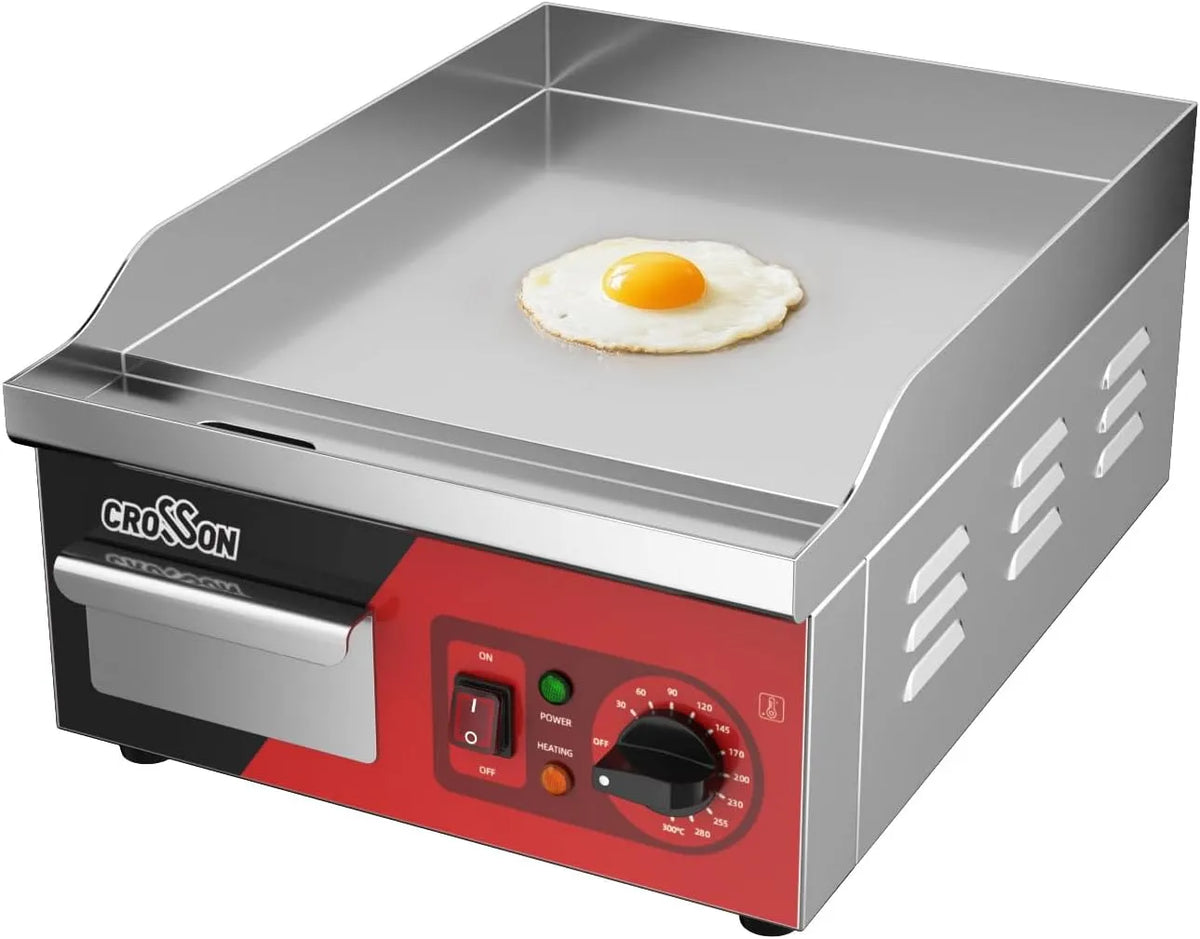 Plaque de cuisson CROSSON 36 paisseur-230V, puissance 2000W, * 40CM plate électrique commerciale, spatule incluse