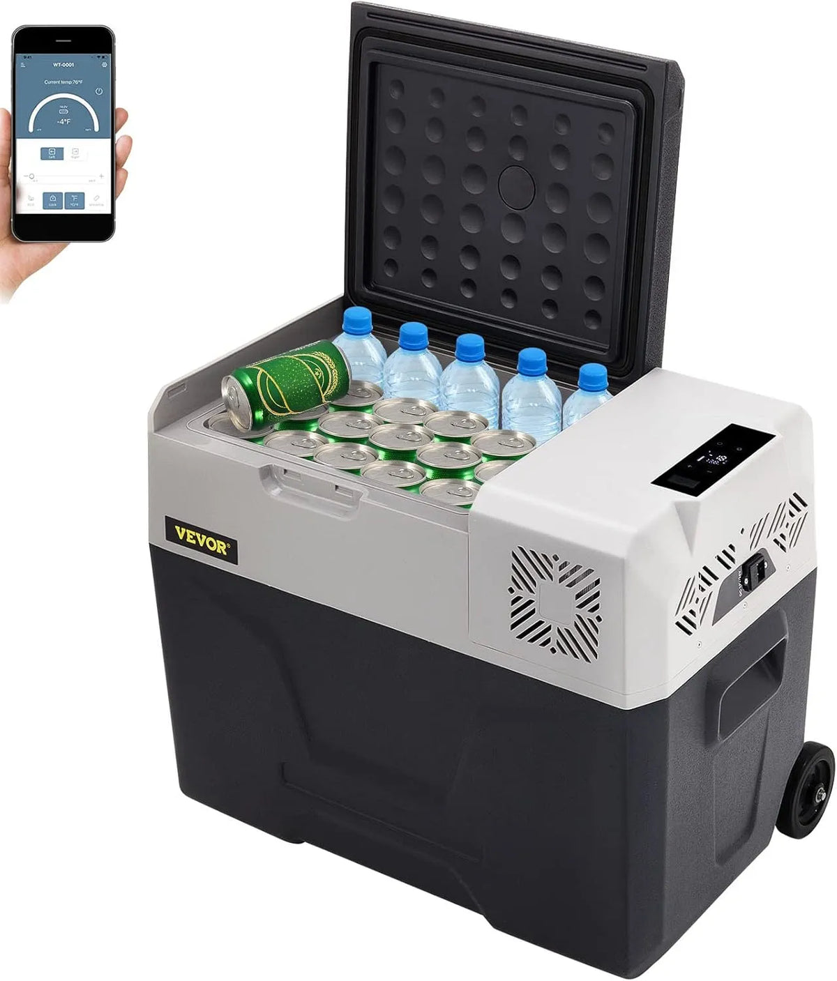 Vevor glacière, Congélateur Voiture 30 L Portable Mini Frigo Silencieux 220V, avec Panneau Numérique -20 à 20℃ pour Maison