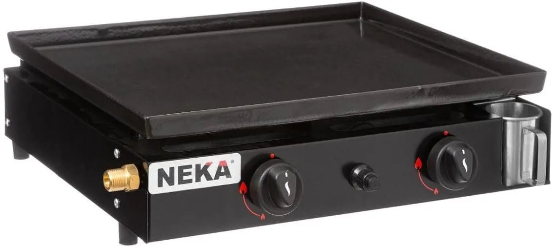Plancha à Gaz 2 Feux 49cm finition noire Paris Prix, largeur 67cm, Neka