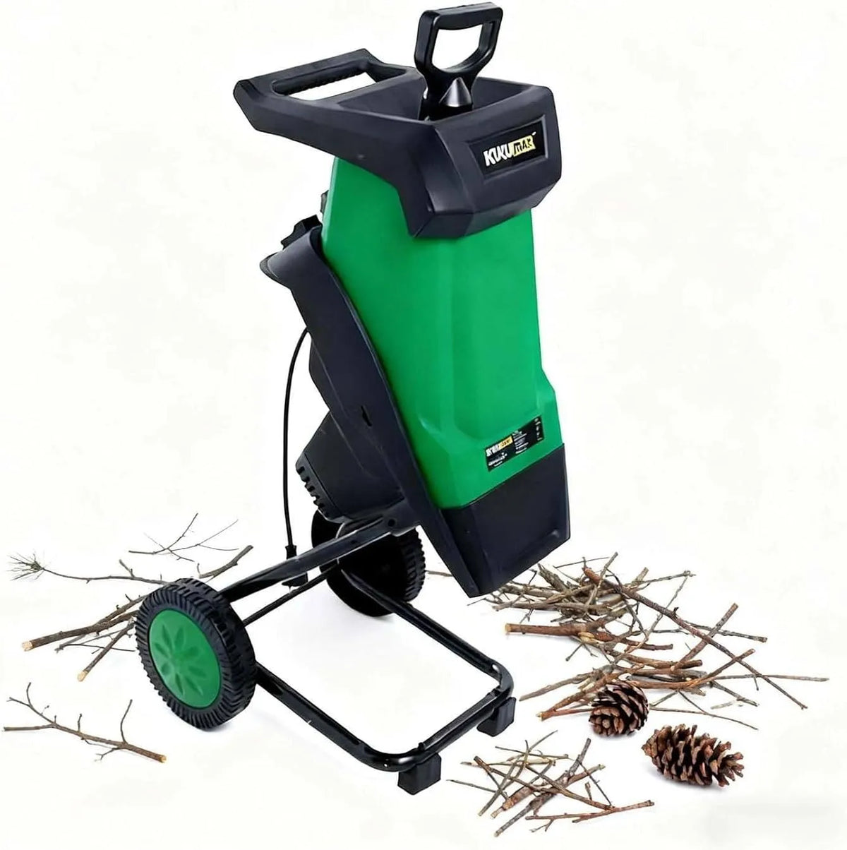 De jardin avec sac collecteur Broyeur électrique, bois et débris, broyeur haute puissance pour feuilles