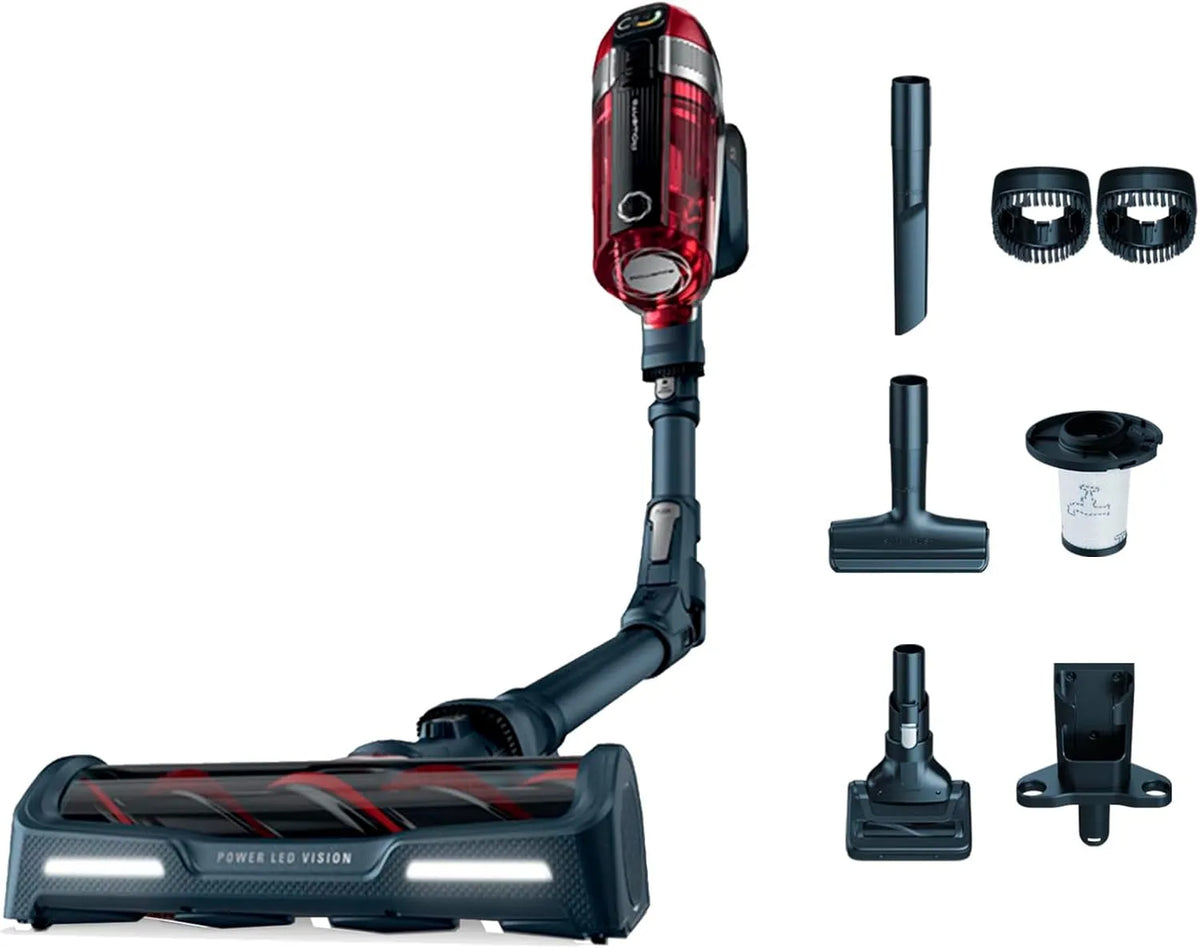 Rowenta aspirateur balai RH9878WO, Autonomie 45 min, sans fil, Panneau de commande digital, Kit animal, Batterie Amovible 25,2 V, X-Force Flex 11.60