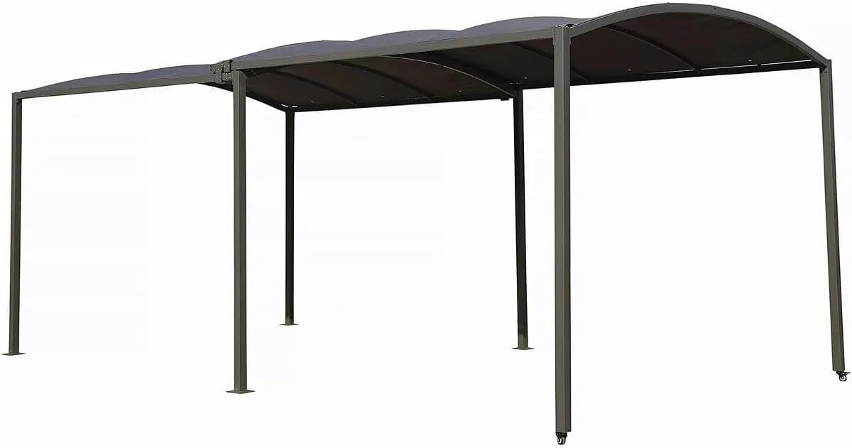 Métal Extensible Mathis Carport en, 303/566 x 295 x 240 cm, finition grise
