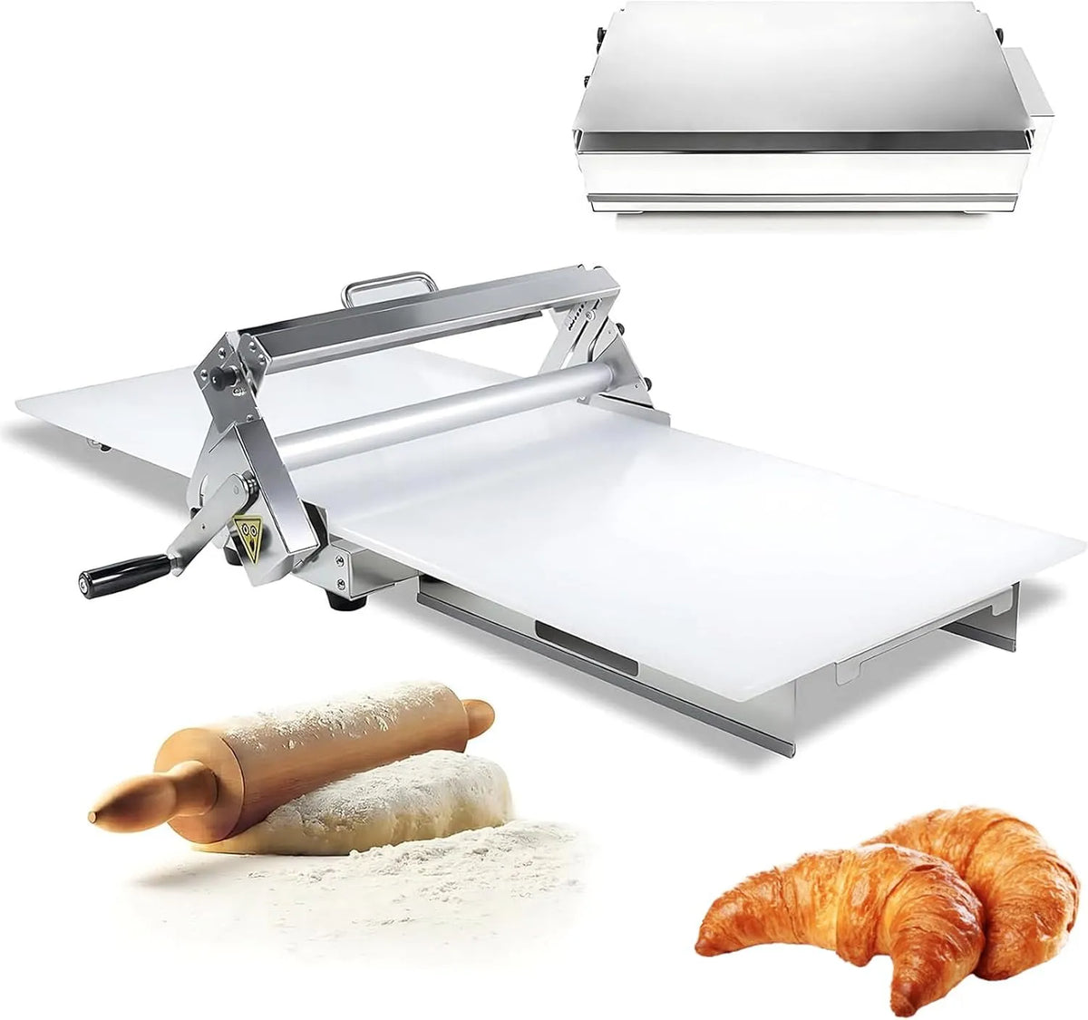 Machine à pâtes, Manuelle En Acier Inox, Rouleau Avec Épaisseur De Nouilles Réglable 0-27 Mm, Laminoir À Pâte Manuel Pliable Laminoir Pate Feuilleté