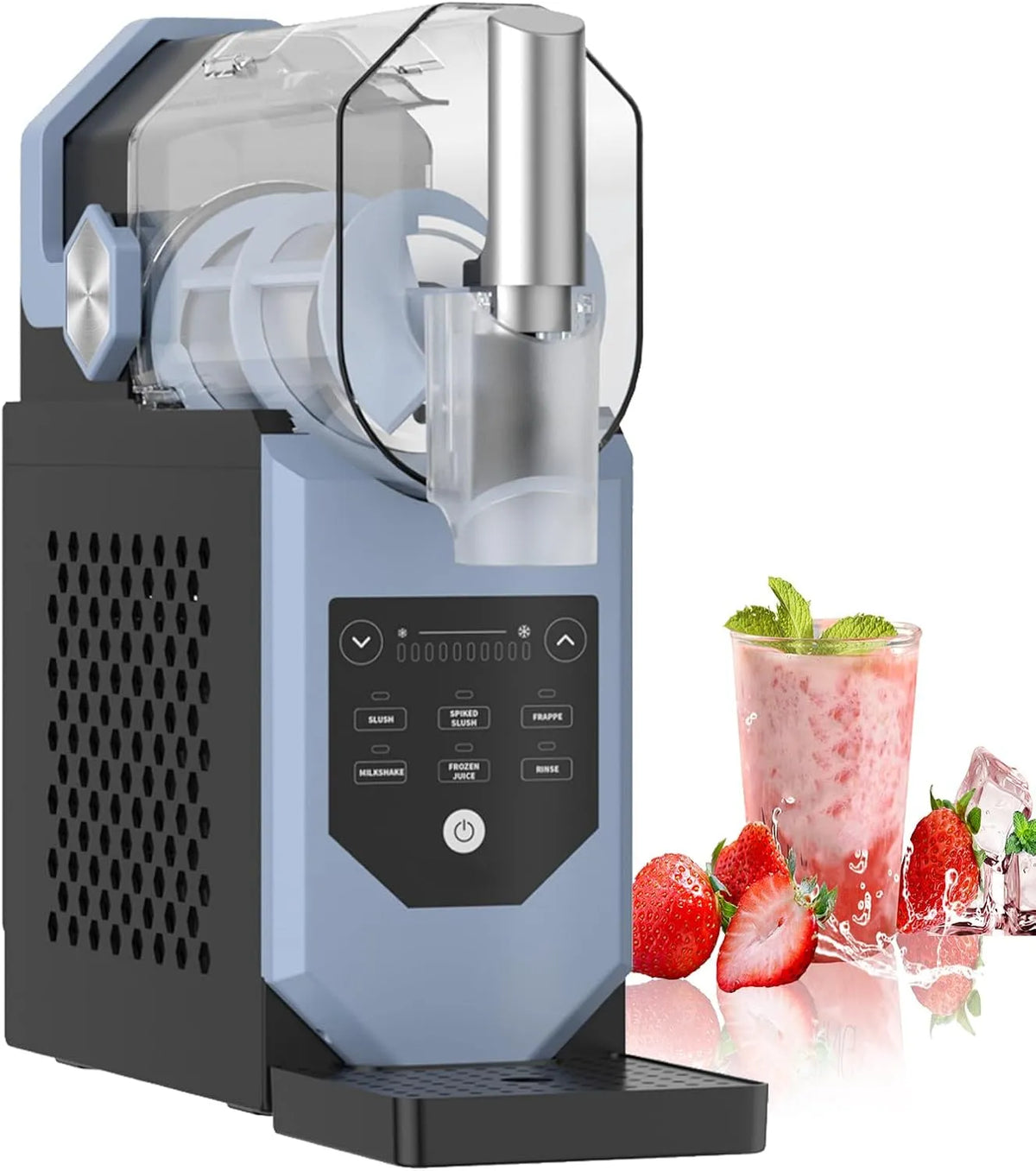 Machine à, Granita Professionnelle 2l Avec 5 Programmes Prédéfinis Et Commandes Tactiles, Sans Glace, Autonettoyante, Idéale Pour Les Margaritas