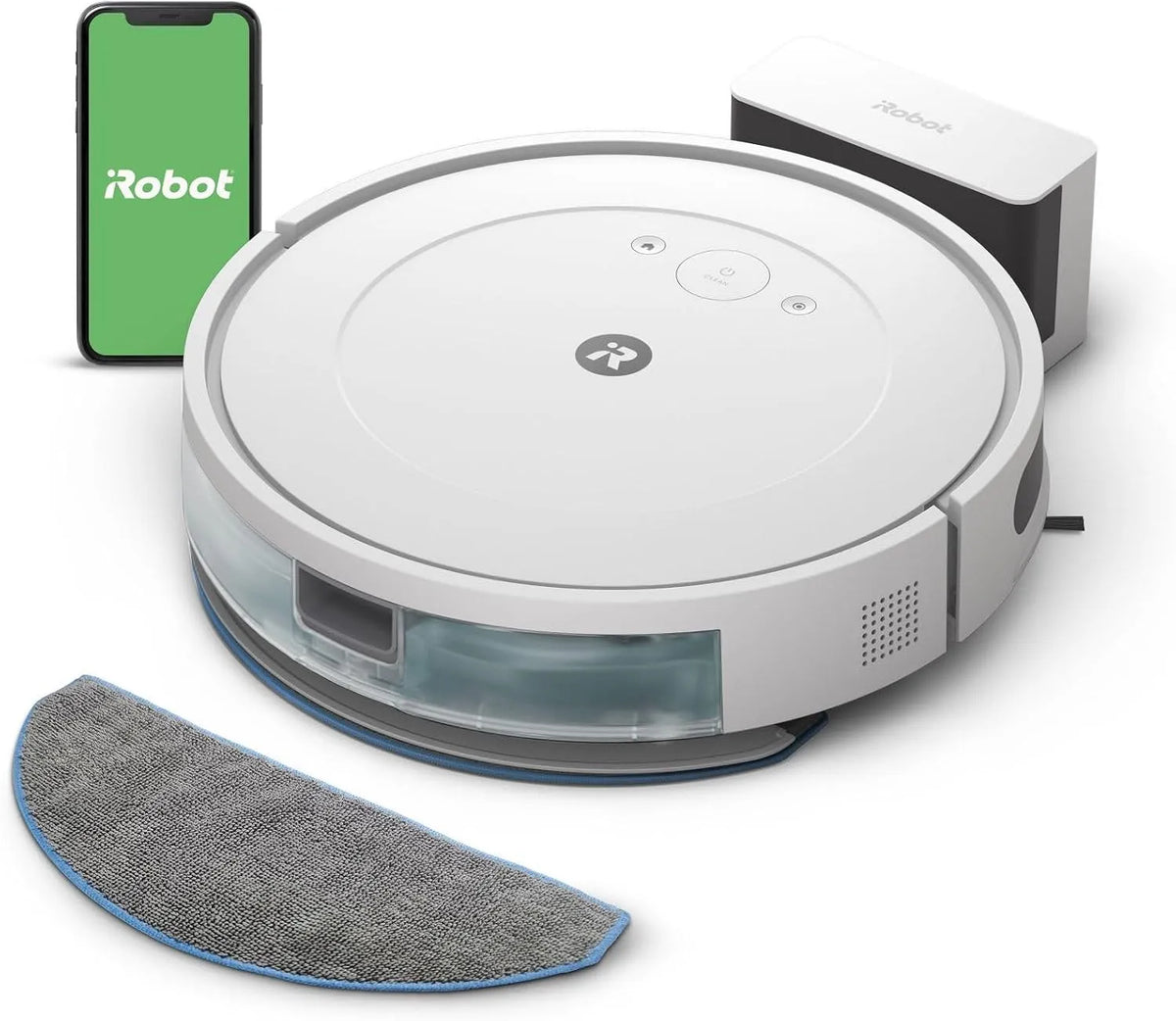 Aspirateur Y0112, Système de Nettoyage en 4 étapes -3 Niveaux d'aspiration, Efficace et Puissant, iRobot Roomba Combo Essential