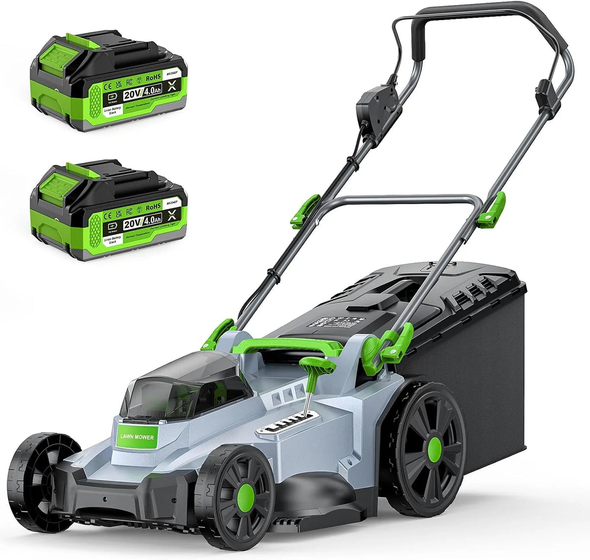 Tondeuse à gazon 2x20V ETOOLAB, sans Fil 40 V, Largeur de Coupe 43 cm, jusqu'à 500 m², capacité 50L, 2 Batteries 4,0 Ah + Chargeur, brushless