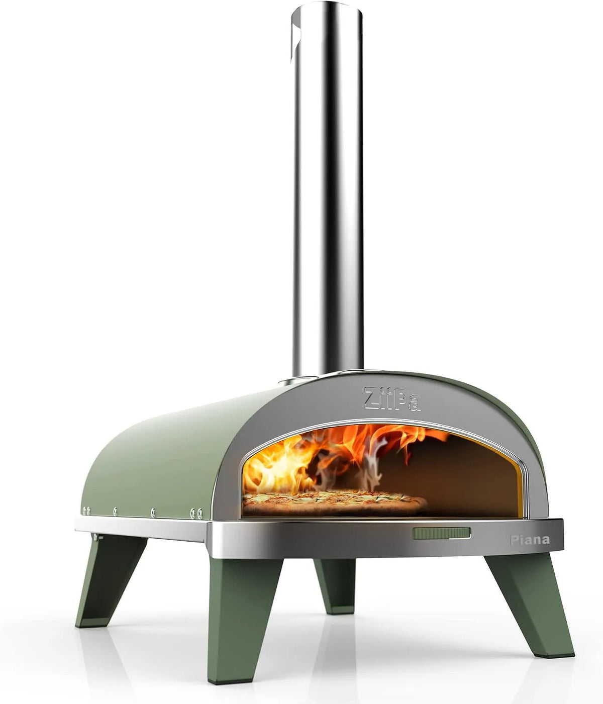 Four ZiiPa •, Pierre Réfractaire Ø31 cm, Chauffe à 450°C en 20 min, Cuisson Express 90 sec, Ultra Compact & Innovant, à Pizza à Pellets Piana