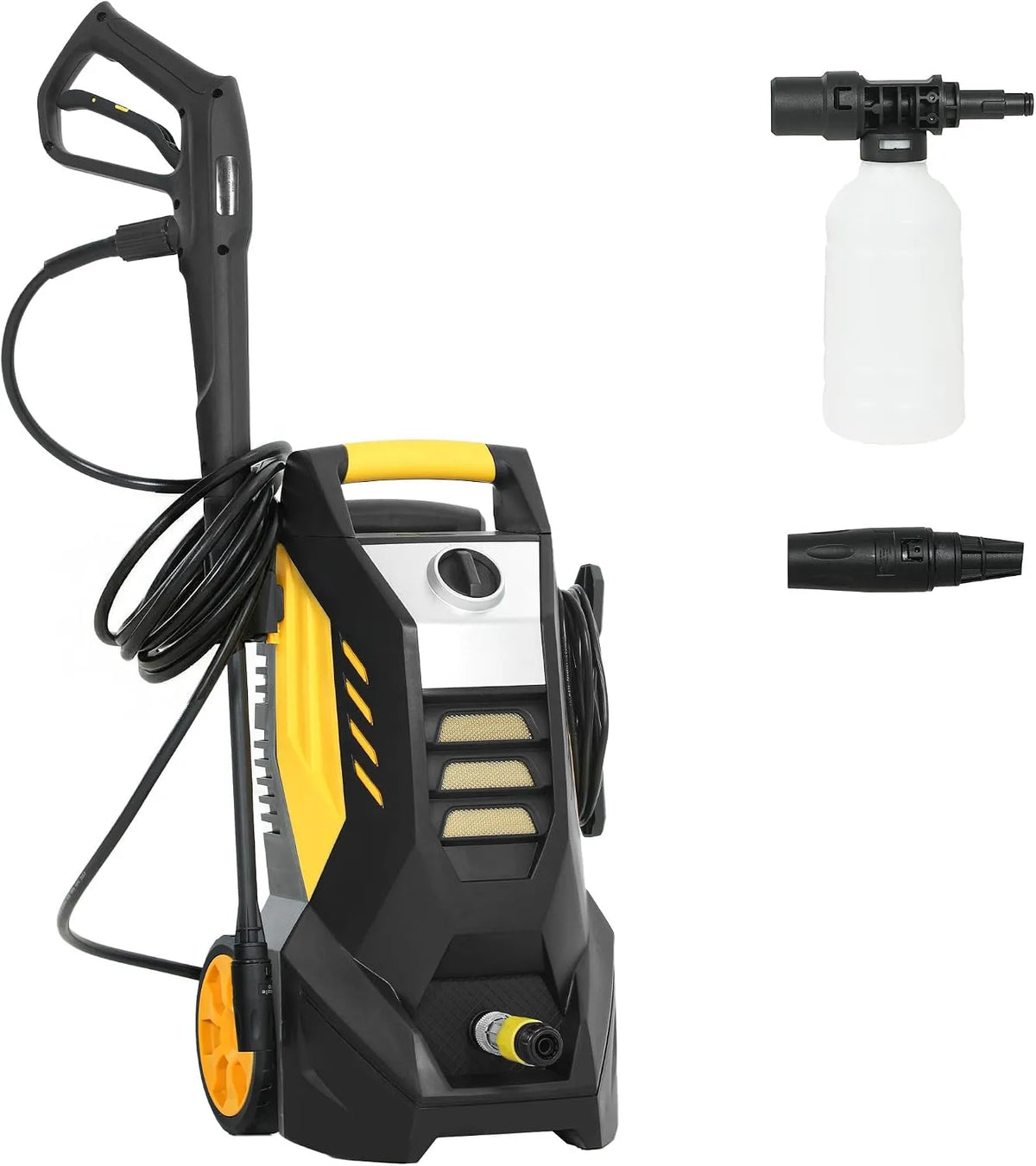Outsunny nettoyeur haute pression, pression maximale 1800 W, débit avec tuyau de 5 m, pour voiture, jardin, avec pompe en aluminium 135 bar, terrasse