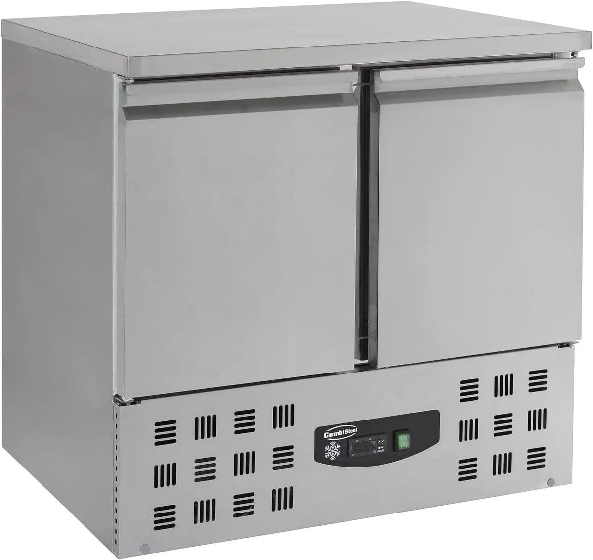 Table R600aRvs, réfrigérée positive 2 portes, capacité 257 Litres, Aisi 2012 PortesPleine, Combisteel