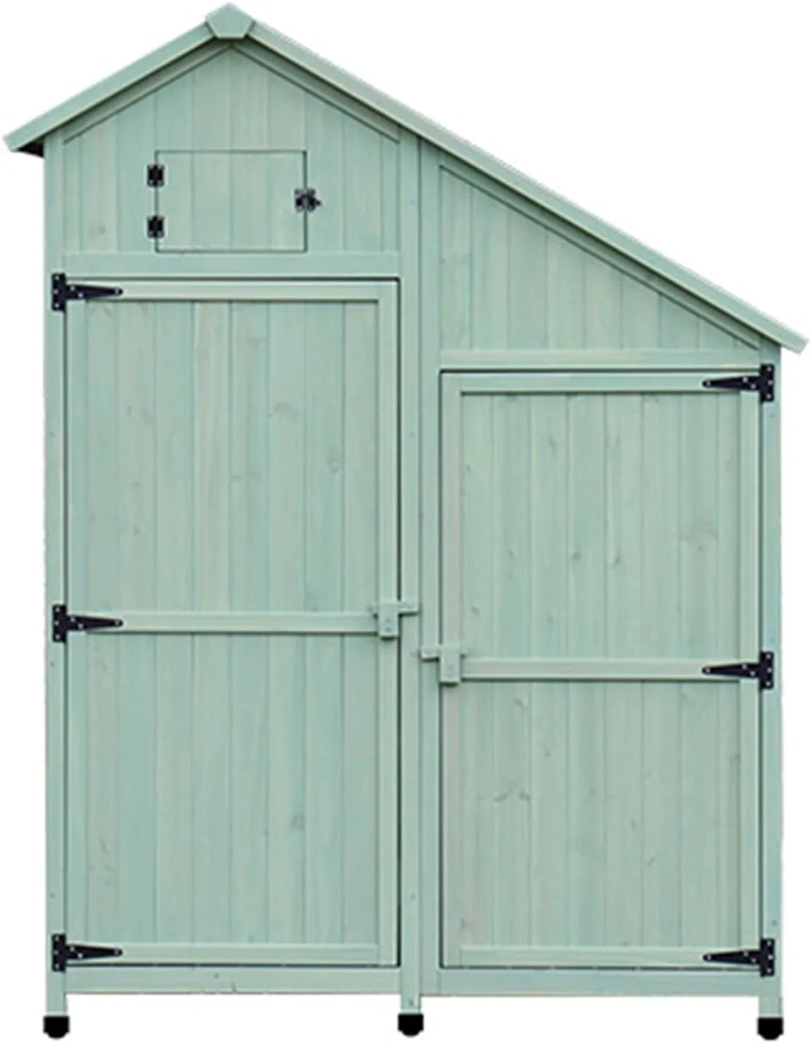 Abri de jardin, en Bois avec Doubles Portes Verrouillables Et Toit en Appentis, Utilitaire pour Balcon, Terrasse Et Pelouse., One Color-Green
