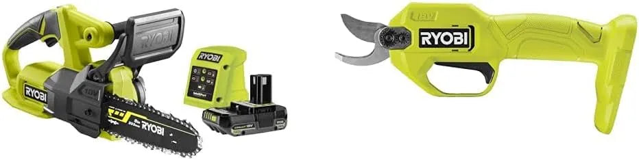 Ryobi tronçonneuse SK5, Duo Sans Fil à Batterie 18V ONE+: compacte 20 cm + Sécateur 18V, lames Bypass chromées en acier carbone japonais