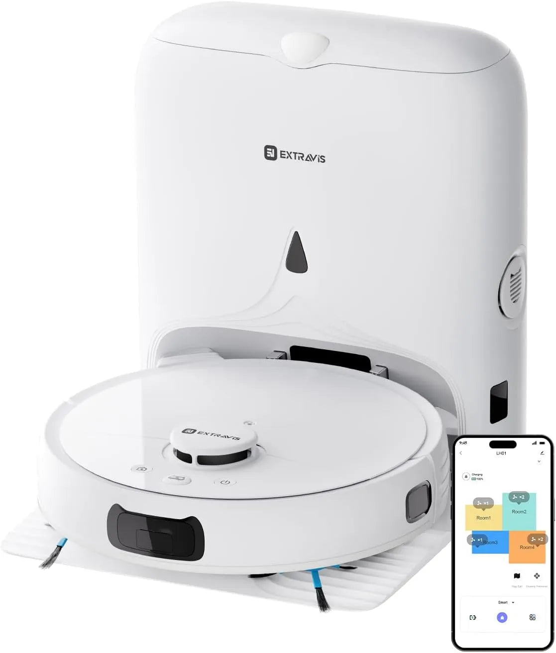 Aspirateur 8500, V5 Robot et serpillère, aspiration Pa, robot à vidage automatique, coupe-nœuds pour poils d'animaux, navigation laser