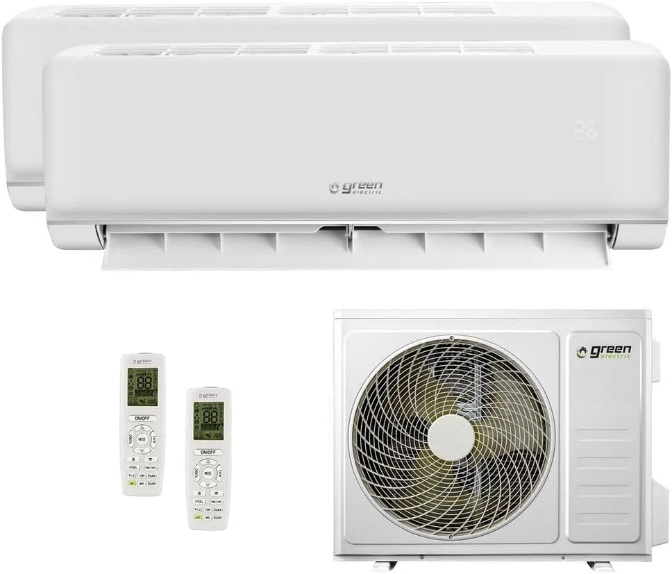 Climatiseur 9000 Plus, Dual Split +12000 BTU, R32, Efficacité Énergétique A++, 2 Unités Intérieures et 1 Extérieure, Télécommande, Wi-Fi