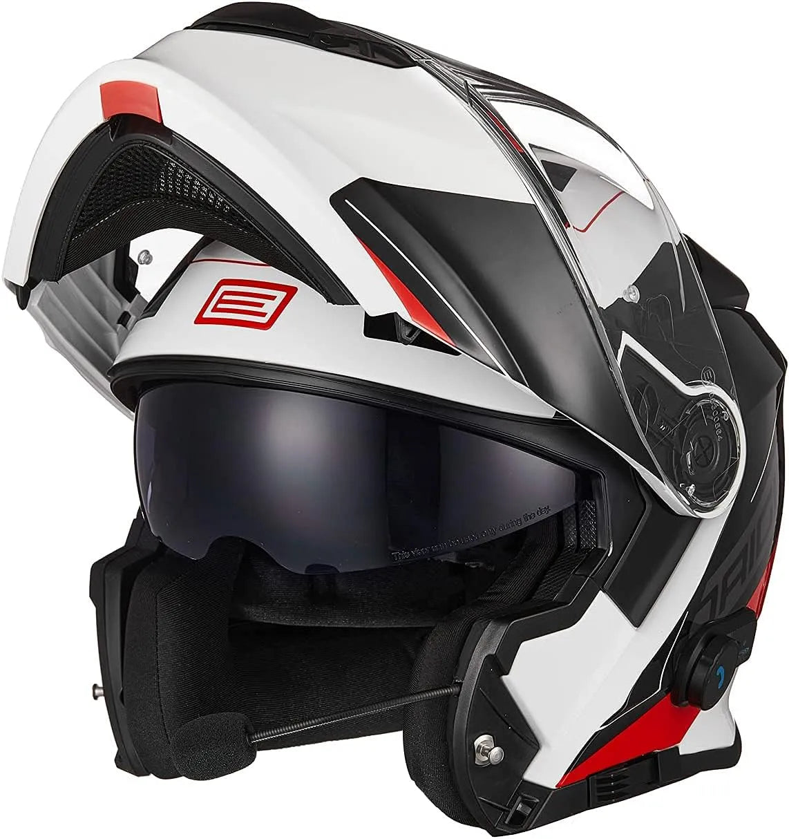 Casque moto ECE22-06 ORIGINE Bluetooth, Moto Modulable Homologué De Moto Intégré avec Double Visiè