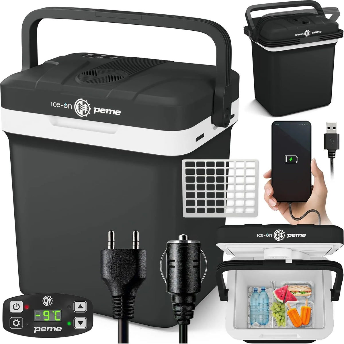 Réfrigérateur USB 230 peme Glaciere Electrique, Essential, Glacière Électrique Frigo pour Auto Camping Car Voiture Portable 22,9L Petit Camion