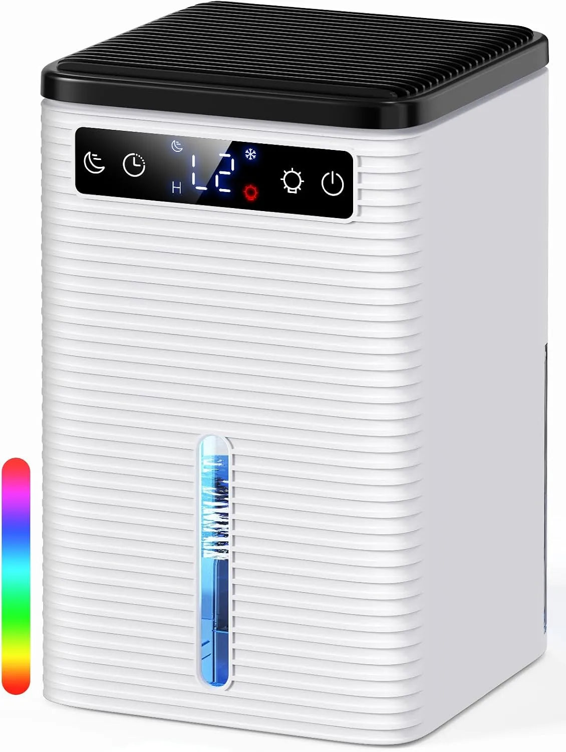 Déshumidificateur 2-12H, 650ML/24H, 7 Couleurs de Lumière, capacité 650ML, modèle 650ML, Electrique Compact et Silencieux avec Minuteur, Salle de Bain