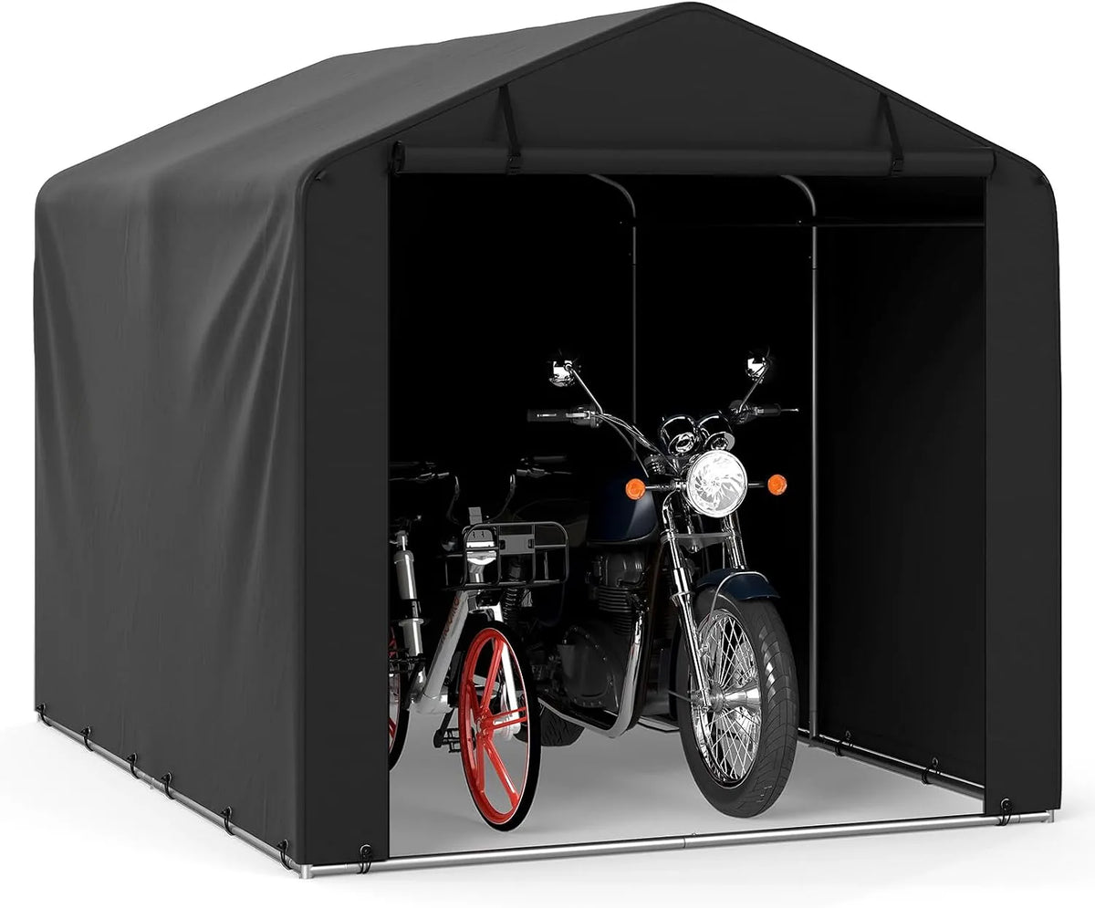 Vélo, Tente de Garage Protection,160x218x164CM, GYMAX Abri pour Motos, Vélos, Outils