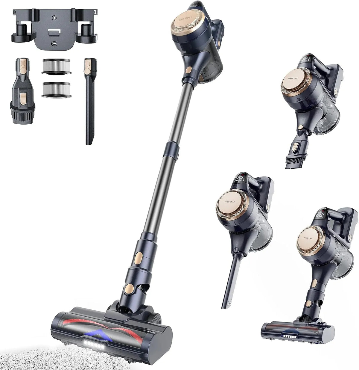 Aspirateur balai P11 50Min Proscenic Lite, Proscenic Lite sans Fil,450W 40KPa Aspirateur sans Fil Puissant, Poils Animaux, Voiture, pour Tapis