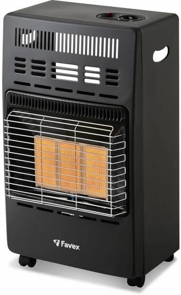 FAVEX, puissance 4200 W, 3 Puissances de chauffe, Jusqu'à 40 m², Acier, Chauffage d'appoint à gaz Poznan, Intérieur, Infrarouge, finition noire