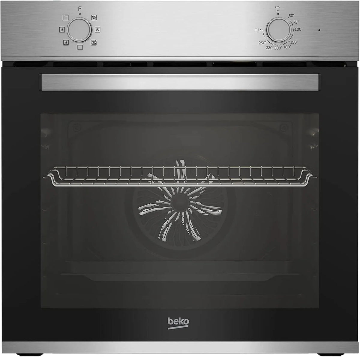 Beko four BBIE12000X, capacité 66L, 6 fonctions de cuisson, 59,5 x 59,4 x 56,7, Acier inoxydable, encastrable, H x L x P, cm, SteamShine