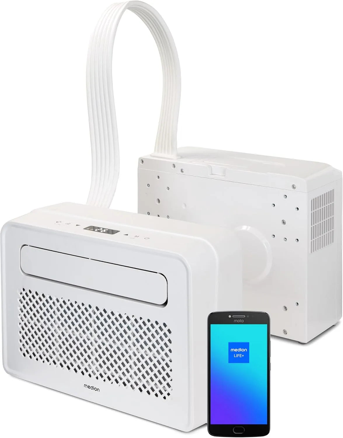 Climatiseur P502 MD 37735 MEDION Smart, 3-en-1, Refroidir, Déshumidification, pour caravane, kit de joint de fenêtre, Écran, Split, 5000 BTU