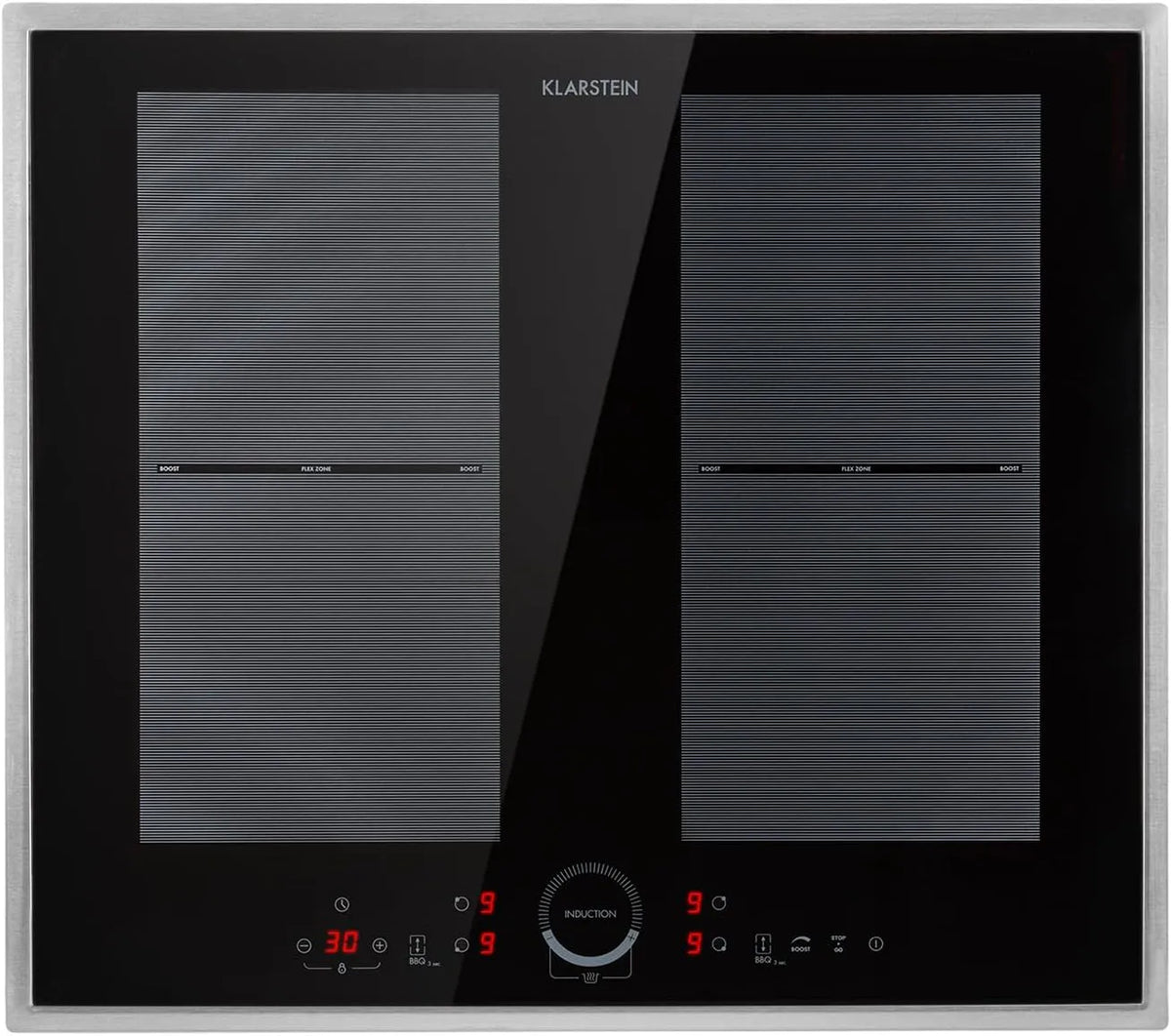 Klarstein plaque de cuisson, de Cuisson Electrique à Induction, Induction 7000W, Induction Encastrées 4 Feux, Contrôle Tactile