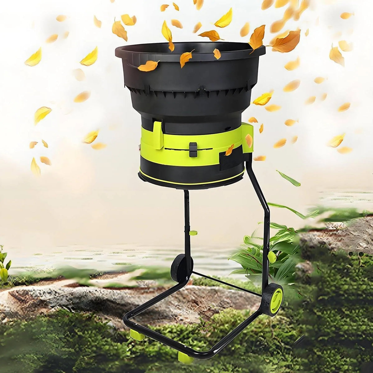 Broyeur de feuilles, électrique haute, puissance pour une réduction efficace des déchets de jardin et un paillage rapide