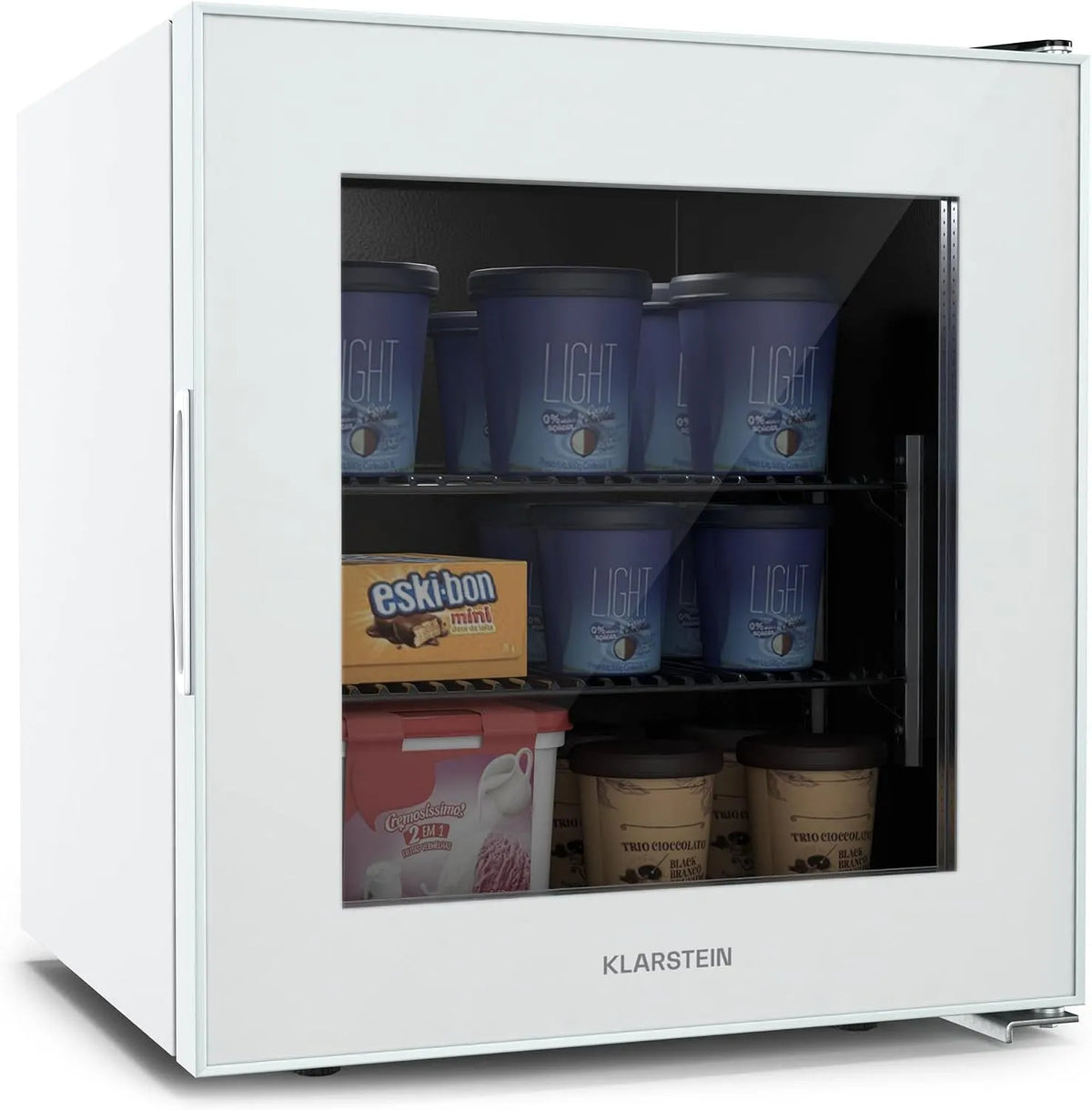 Klarstein congélateur, capacité 36L Petit avec Température Réglable 0 à -20°C, Économe en Énergie, façade vitrée, IceAge 36 Mini, Éclairage LED