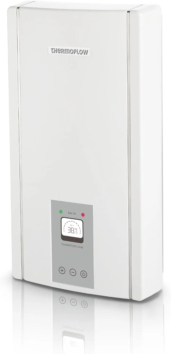 Chauffe-eau électrique ELEX18, 10 L/min, Raccord G 1/2', salle de bains ou cuisine, Thermoflow Elex 18 instantané 18 kW 400 V, 55 °C, Pour lavabo