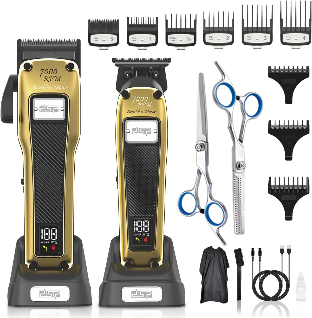 Clipper for Men Professional DSP Hair, High Torque Brushless Motor & DLC Coated Detachable Blade, Men Hair Product Gift Set