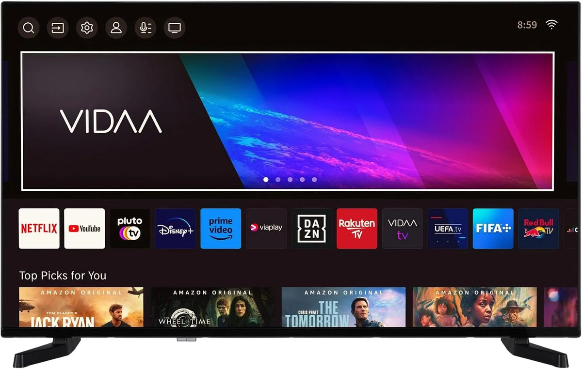 Telefunken téléviseur D43U790B2CW, VIDAA 43' Smart TV UHD, Triple Tuner et 6 Mois HD+ Inclus, HDR avec Dolby Vision, LED finition noire