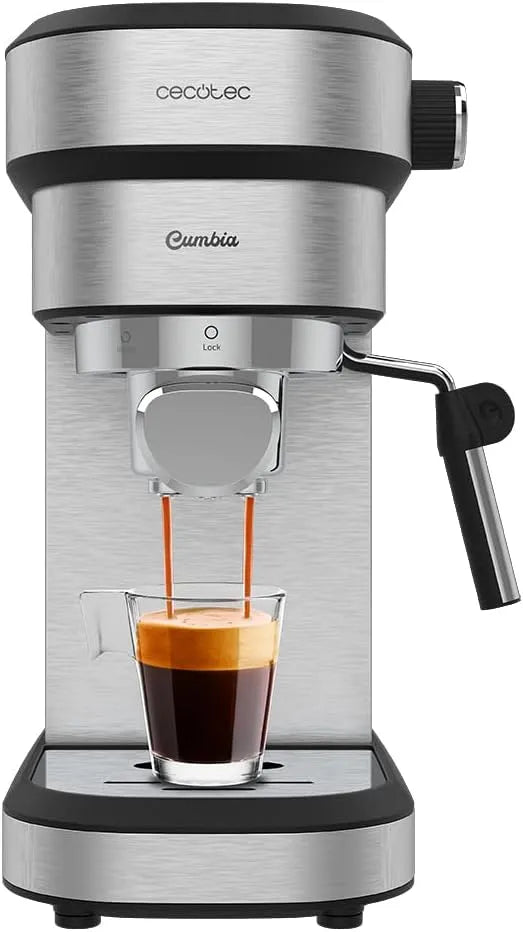Cecotec cafetière, Mode Auto 1-2 Cafés, Accessoire Filtre pour Capsules, Thermoblock, Expresso Cafelizzia 790 Steel Duo. 1350 W, 20 Bars