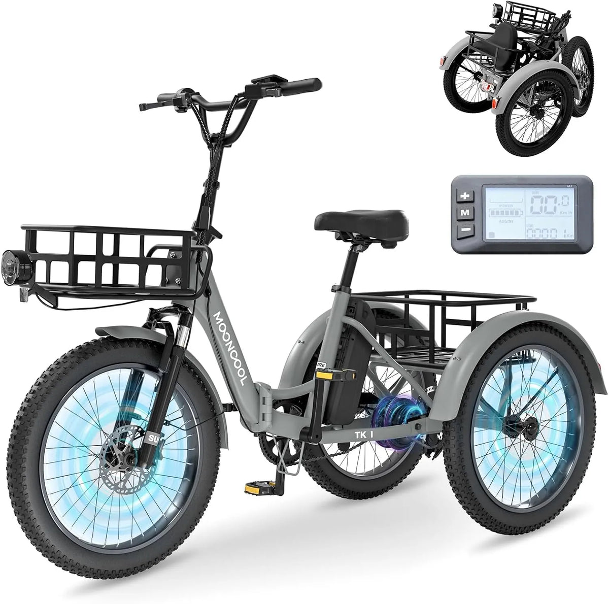 Vélo électrique IP65, MOONCOOL VéLo Pliable E Bike, Moteur 250W, Vitesse 25 Km/H, 20 Pouces pour Hommes Et Femmes avec Batterie 36V 20 Ah, 45 NM