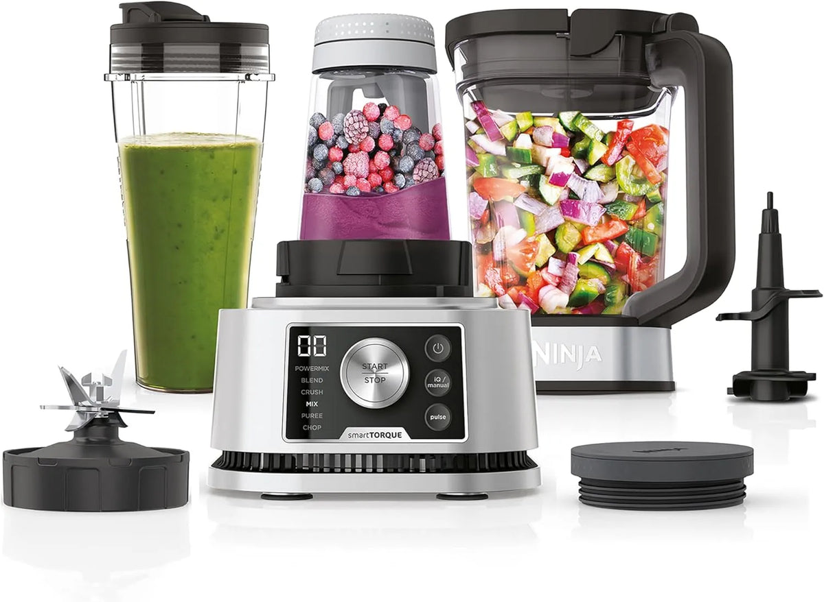Ninja blender CB350EU, capacité 2.1L, programmes automatiques, Silver, Foodi Power Nutri 3-en-1, mélange les bols de smoothie