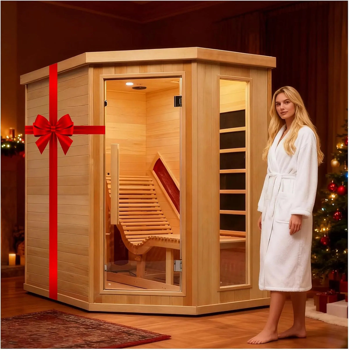 Modèle W W W/220 Salon de, sauna infrarouge inclinable pour 1 ou 2 personnes à la maison, puissance 2300 W, tension 220 V, 8 panneaux
