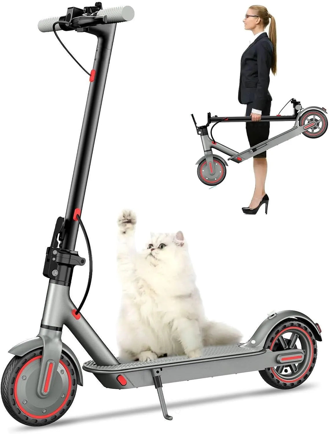 Adulte Trotinette Electrique, Vitesse Max 25 Km/H, Adulte 350w, Charge Max 120KG, puissance 500w, Pneumatiques De 8.5/10 inches, puissance 350w