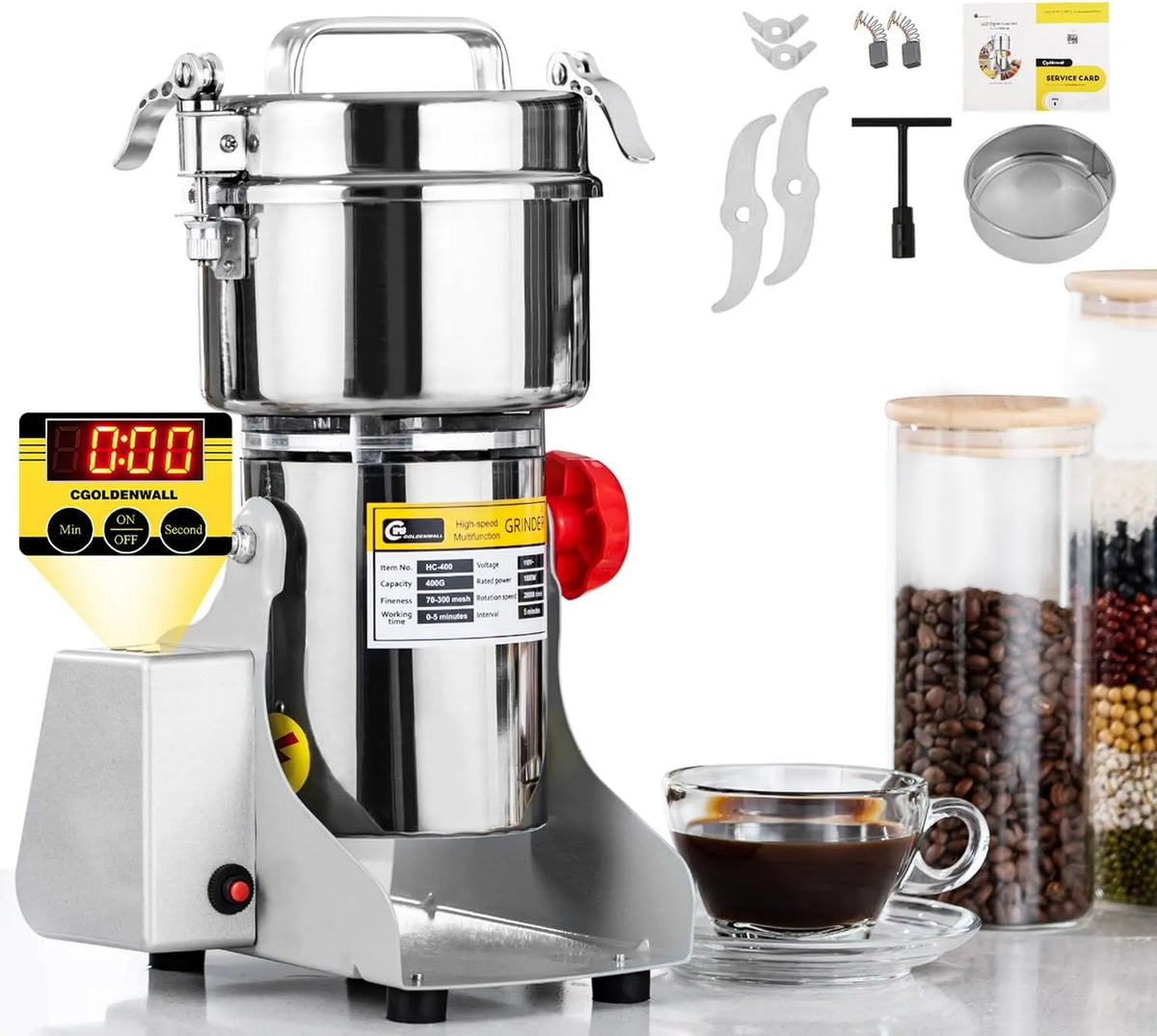 Haute Vitesse 28000RPM CGOLDENWALL LED, puissance 2400W Moteur minuterie intégrée, Swing Type, Contre Surcharges