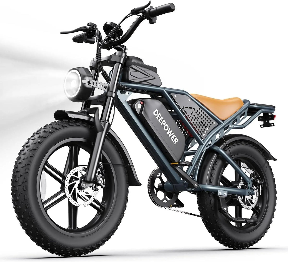 Vélo électrique QS7 110KM-250KM DEEPOWER, 25KM/H, 35Ah, 7 niveaux de vitesse, amortisseurs hydrauliques Doubles, 7 niveaux de vitesse, 20Ah