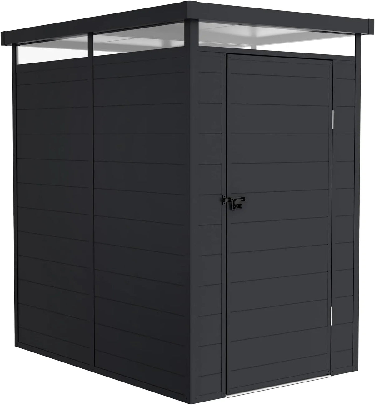 Abri de jardin Wasabi 47m2, Abri Extérieur 2, en Résine Terra, Protection UV, finition grise Anthracite, Coupole 360º, dimensions 131x190x196cm
