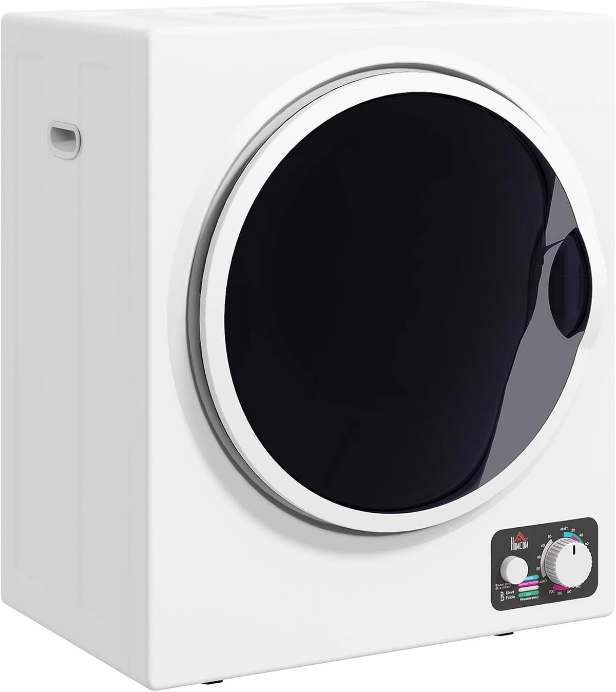 Homcom sèche-linge, électrique 850 W, poids 4 Kg, 4 modes de séchage, 2 niveaux de chauffage, à évacuation portable, cuve en acier inoxydable