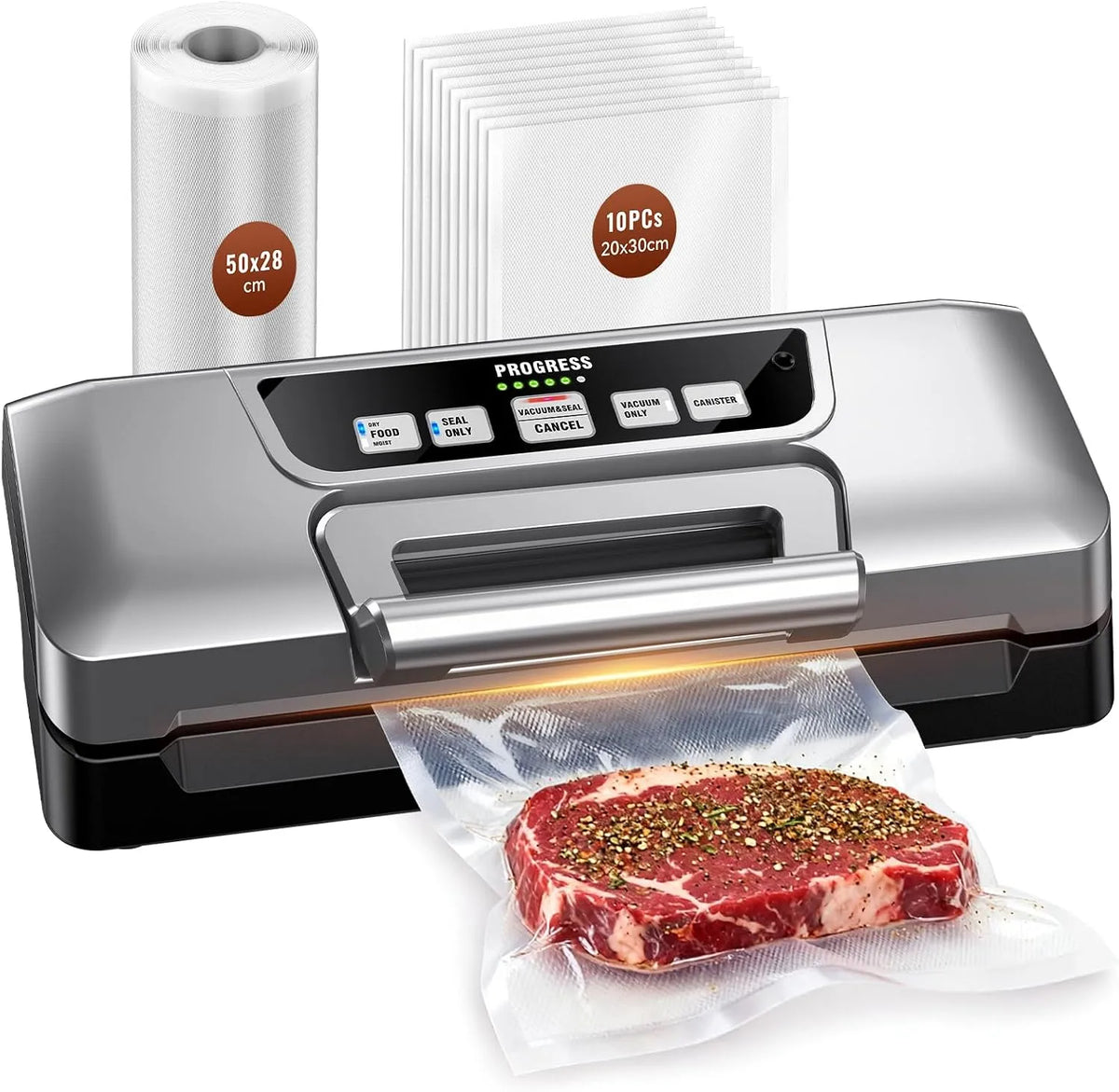 Pompe, capacité 20L, Machine Sous Vide Alimentaire 90kPa,20L, 20L/min, Modes Aliment Sec & Humide, min Machine Sous Vide Professionnel, Livré ave
