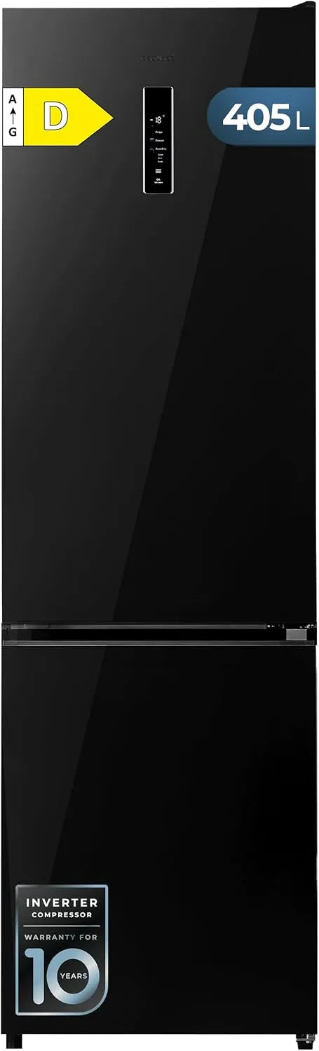 Cecotec réfrigérateur, 59,5cm de Largeur, classe énergétique D, Fresh Flex, Intérieur Elite Grey, MetalFlex Cooling, finition noire
