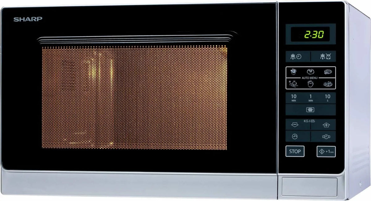 Sharp four à micro-ondes R-342INW, finition argentée, Solo 25 litres