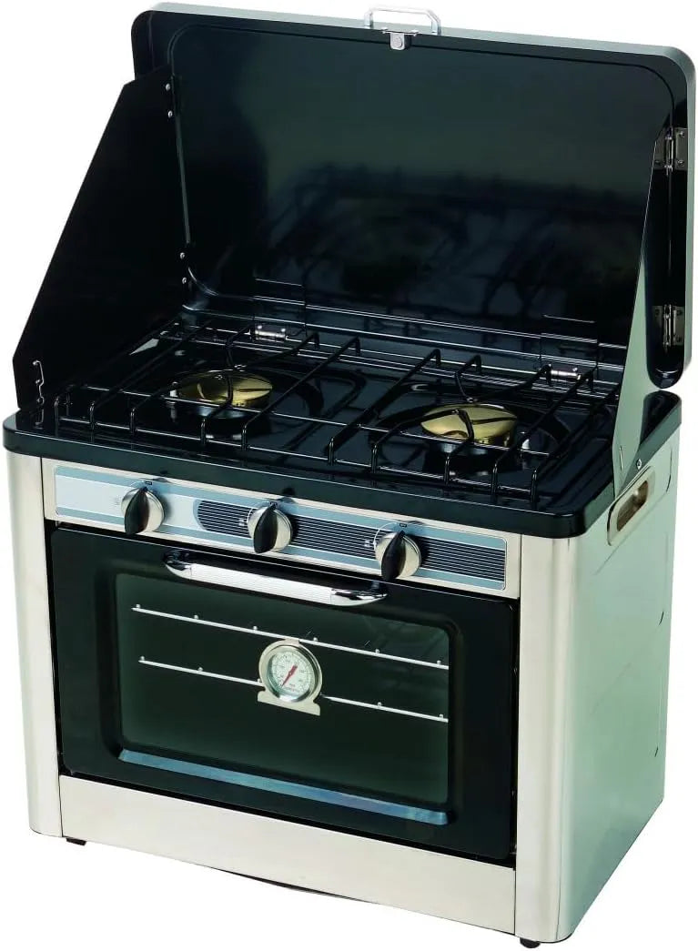 Four INCASA, Réchaud à Gaz 2 Feux Camping, Combiné 25L