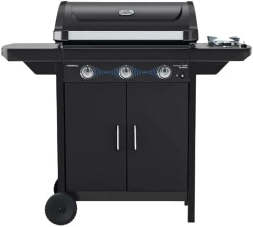 Barbecue à gaz Campingaz, Compact 3 EXS Dualgas avec cuisinière latérale, puissance 7,5 kW, Chariot gril à gaz avec 3 brûleurs