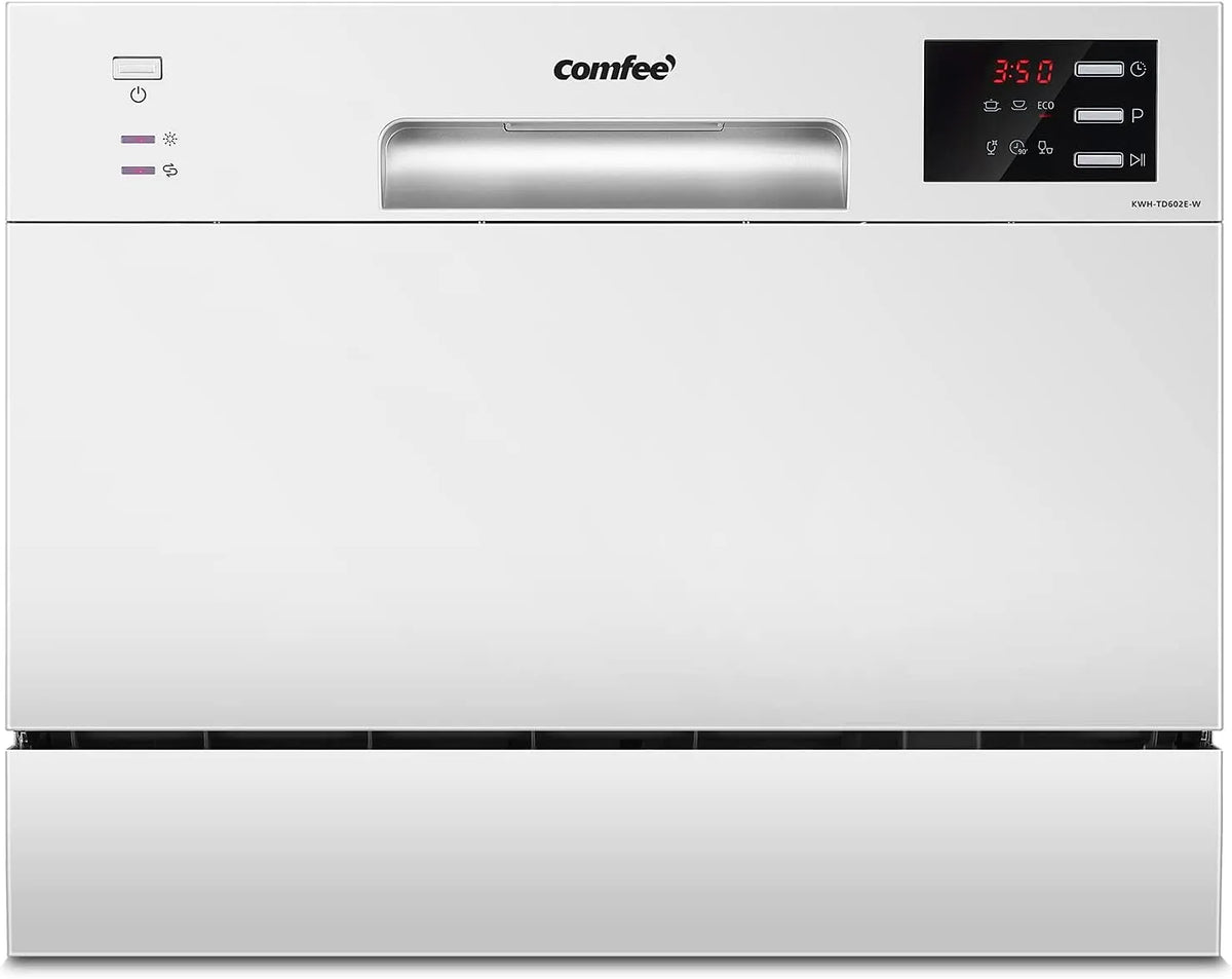 Comfee lave-vaisselle TD602E-W, 6 programmes, affichage LED, ' compact Mini avec 6 couverts, finition blanche