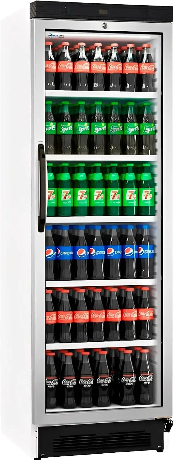Armoire, MADE IN EUROPE, à boissons professionnelle 372 litres. Vitrine réfrigérée frigo porte vitré