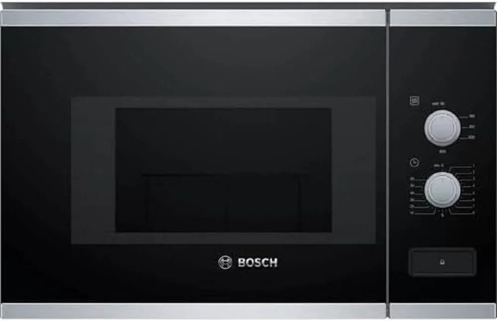 Bosch four à micro-ondes BFL520MS0, Série 4, dimensions 60 x 38 cm, capacité 21 litres, intégrable, Inox