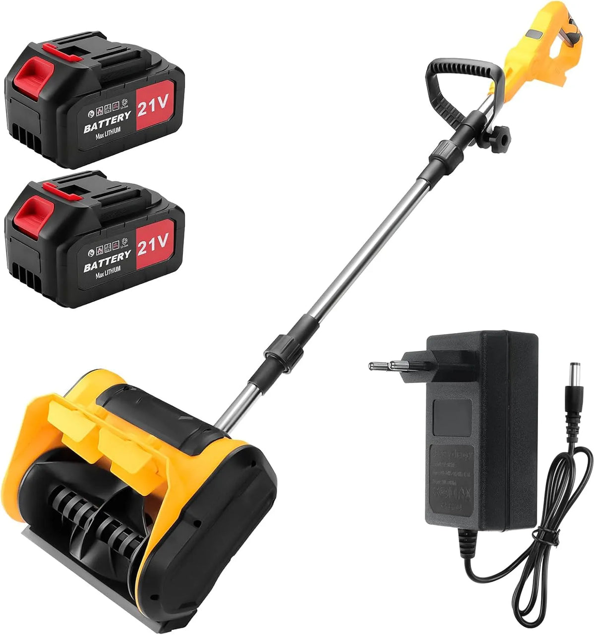 Fraise à, Hauteur de Neige Max. 15 cm Deneigeuse Electrique, Neige sans Fil avec 2 Batteries 21V 5C et Chargeur, Largeur de Travail 30 cm
