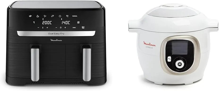 Moulinex modèle, LOT air fryer deux compartiments 8,3L EZ901820 CE85CA10, Cookeo Multicuiseur intelligent 6L, 150 recettes intégrées